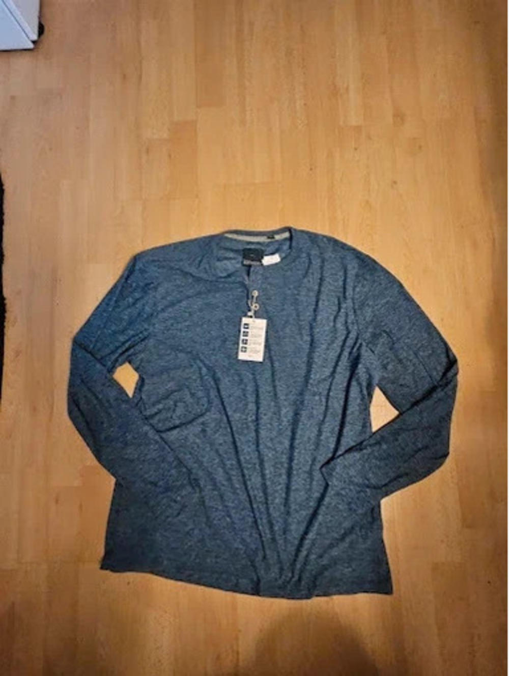 Bruno Milano Original Supersoft Henley Shirt XL Blue Long Sleeve NWT